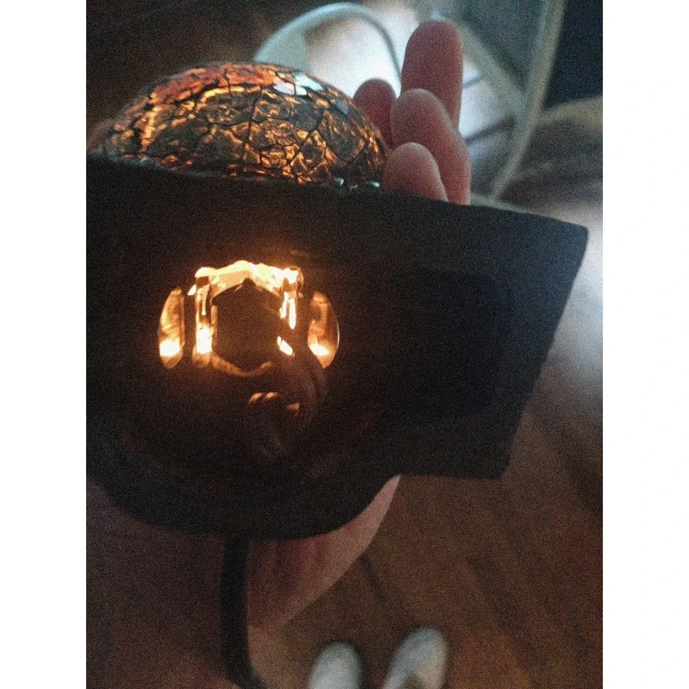 Tiffany style mosaic stained glass owl night light table lamp